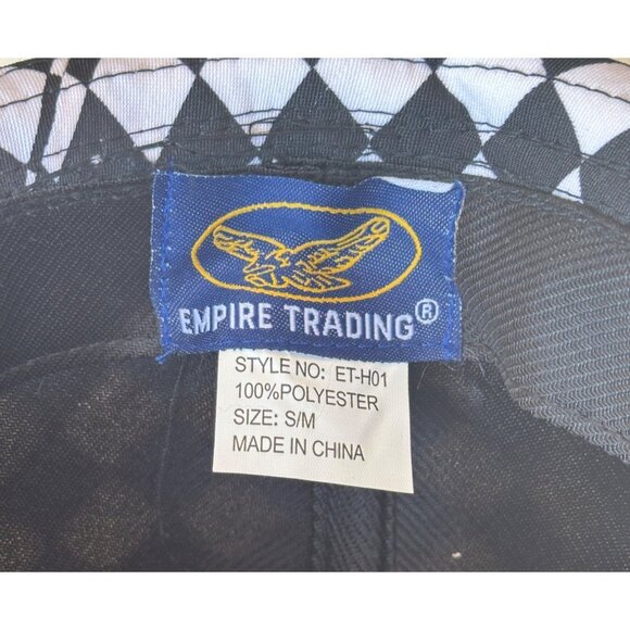 Empire Trading Black & White Hat Check Pattern Polyester Unisex Adults S/M-READ - Picture 8 of 12